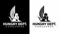 HUNGRY DEPT. CONQUEROR logo - black and white versions